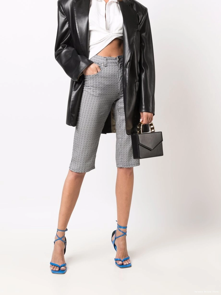 Affordable print Women 1990s trousers cropped Versace Greca 0718